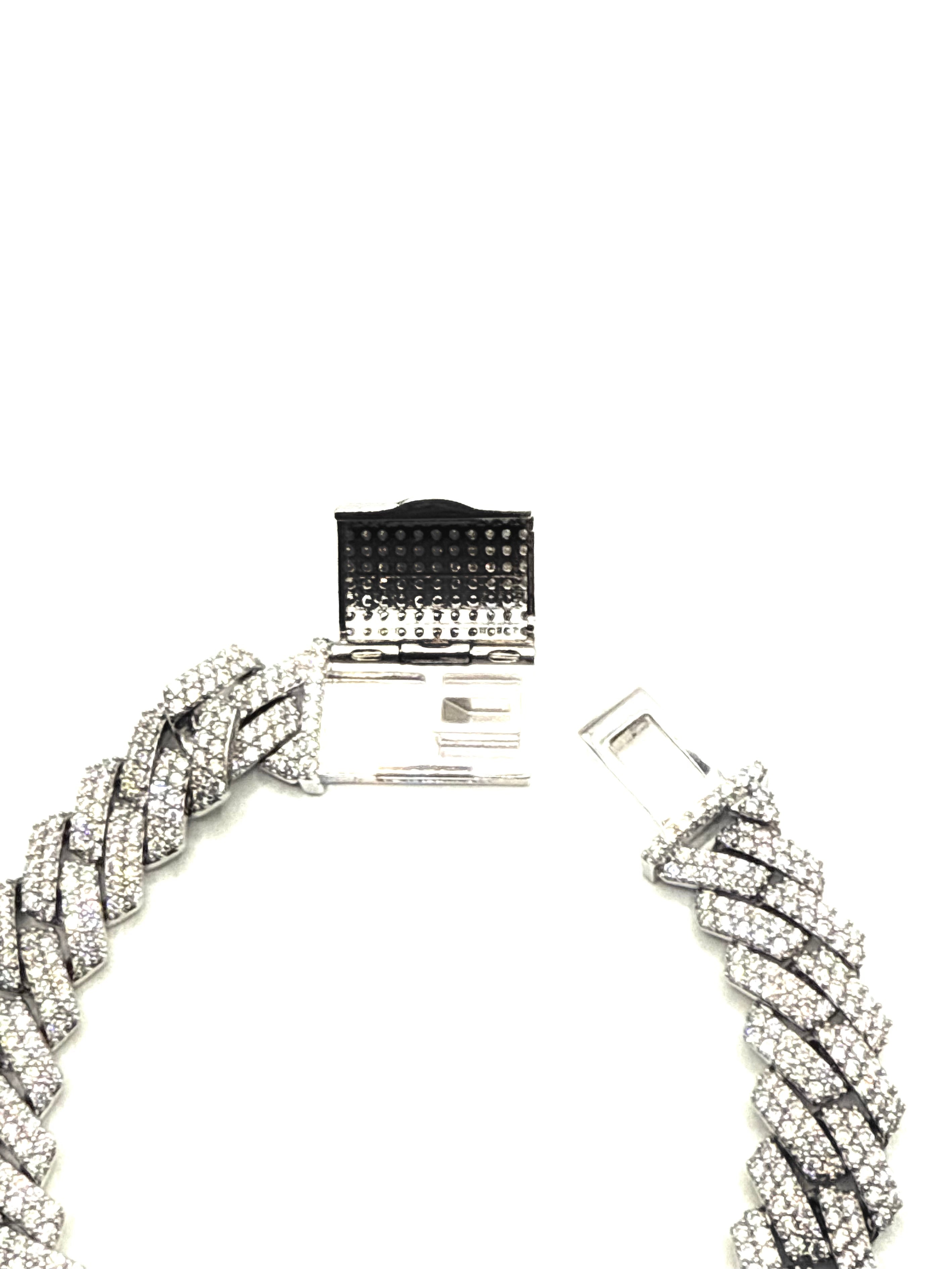 Moissanite men’s bracelet 12mm