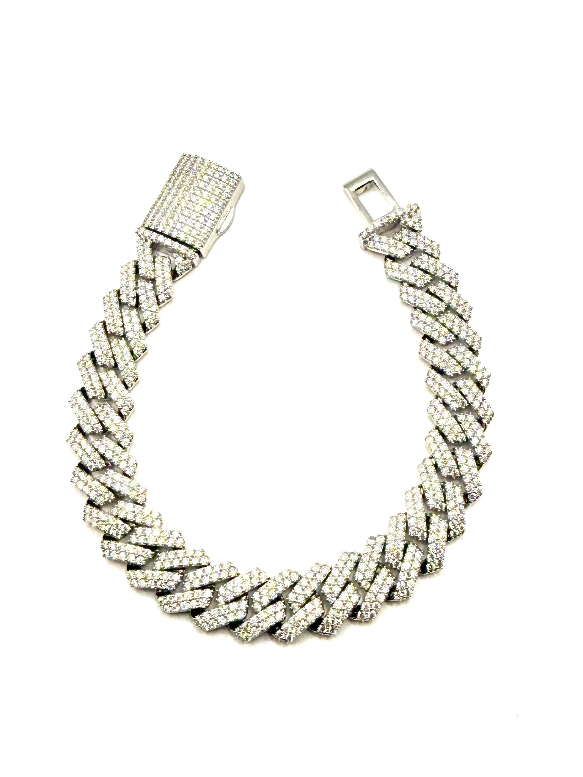 Moissanite men’s bracelet 12mm