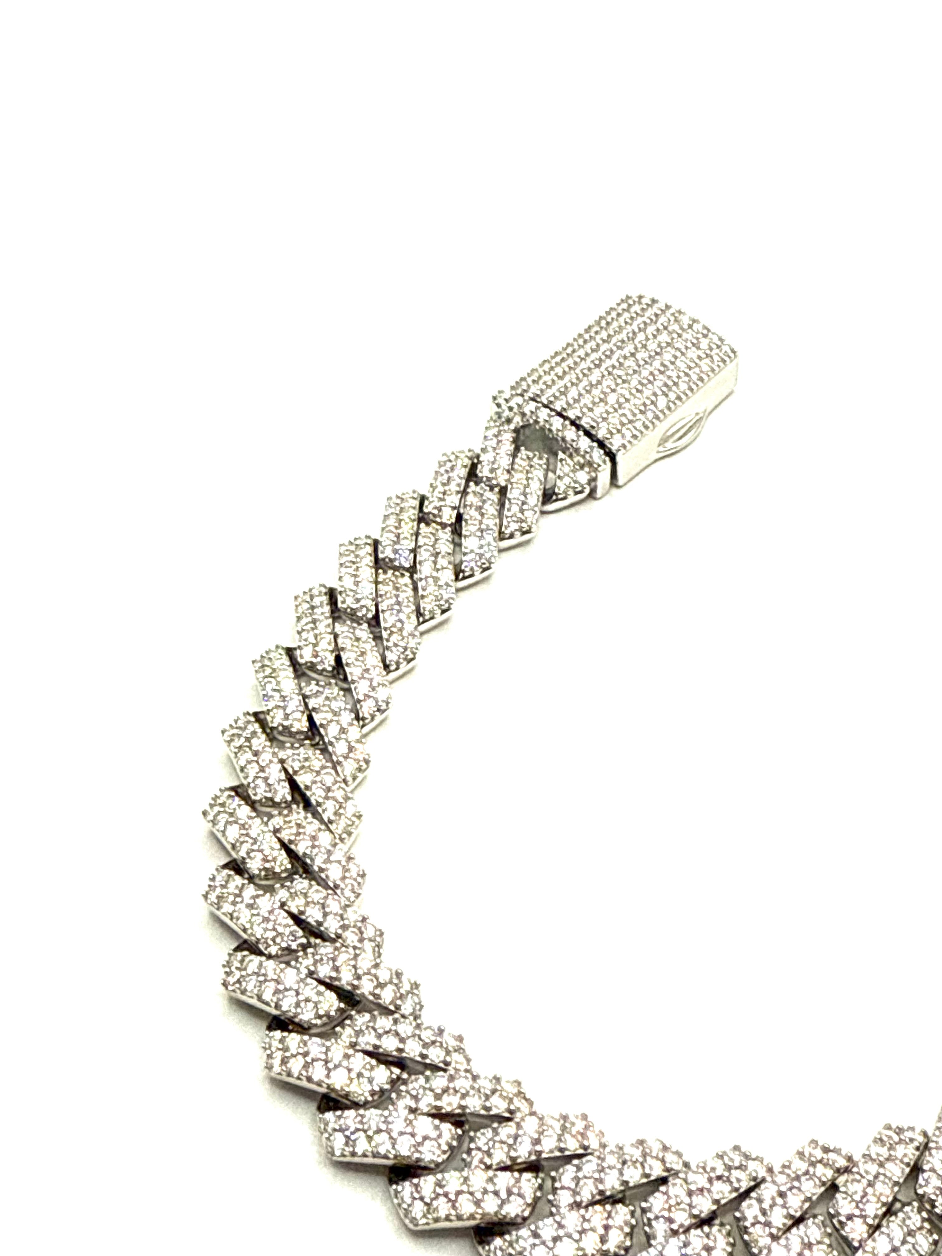 Moissanite men’s bracelet 12mm