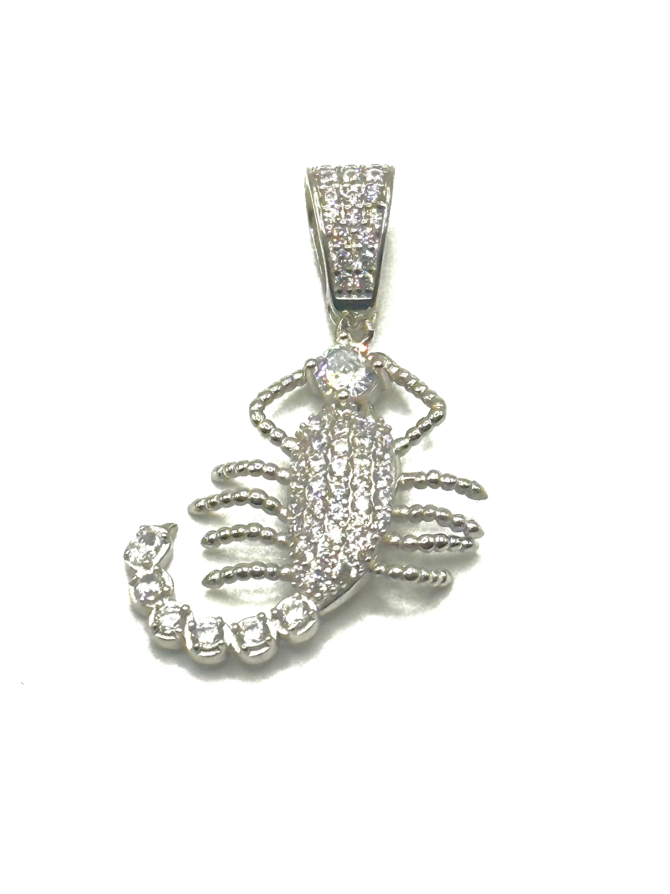 Men’s iced out scorpion pendant