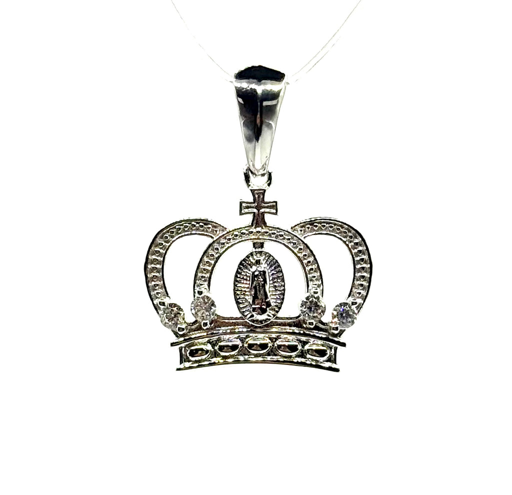 Fancy Virgin Mary crown pendant