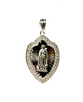 Virgin Mary spade shaped pendant