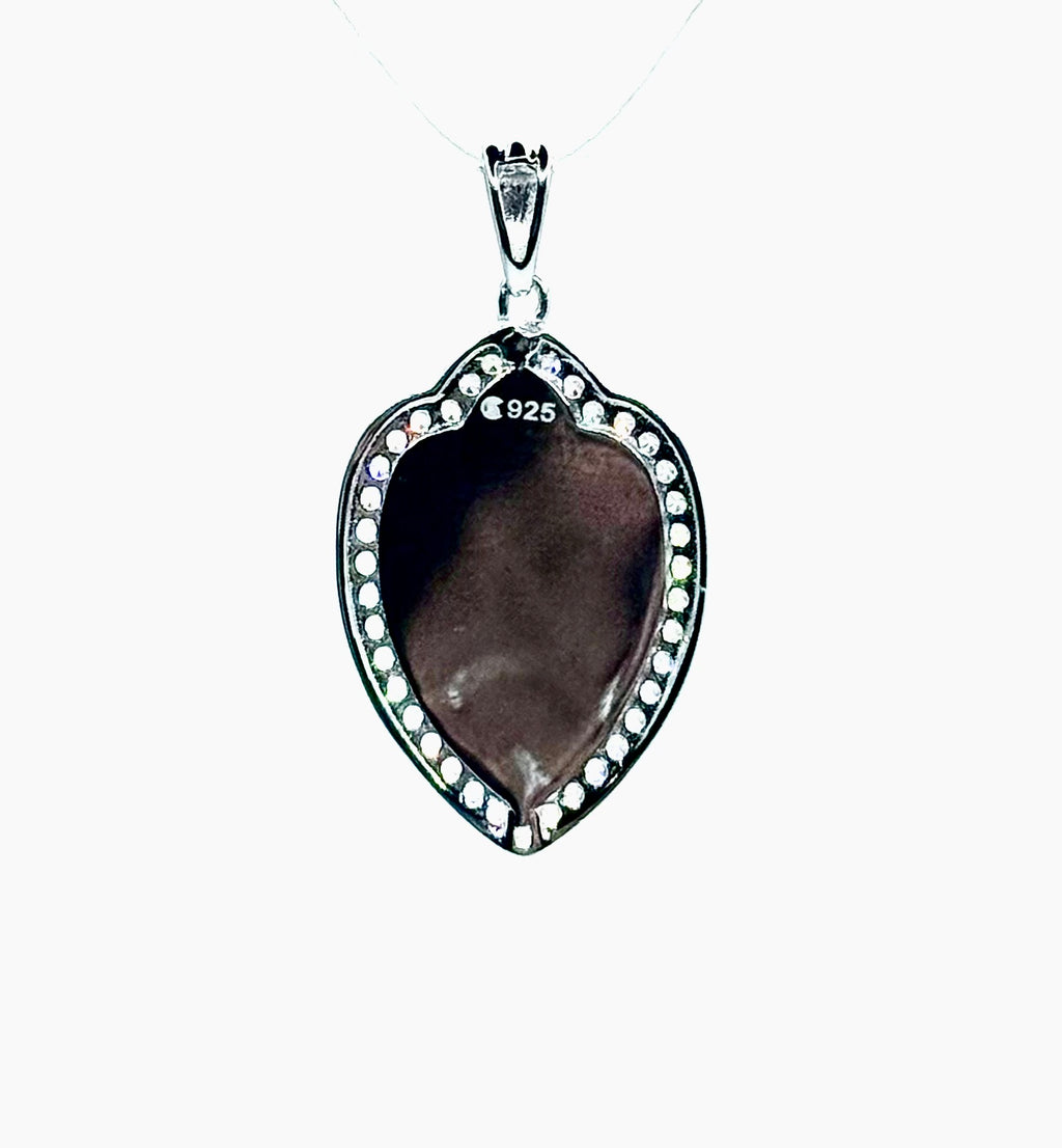 Virgin Mary spade shaped pendant