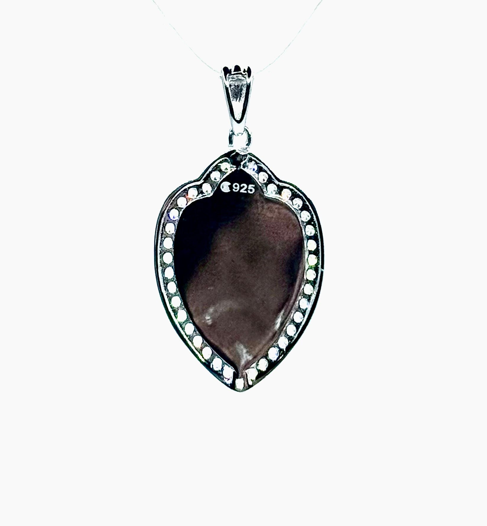 Virgin Mary spade shaped pendant