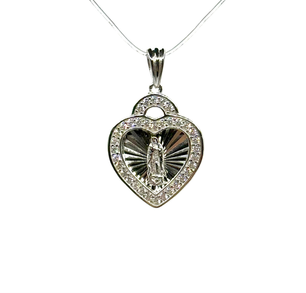 Virgin Mary heart pendant