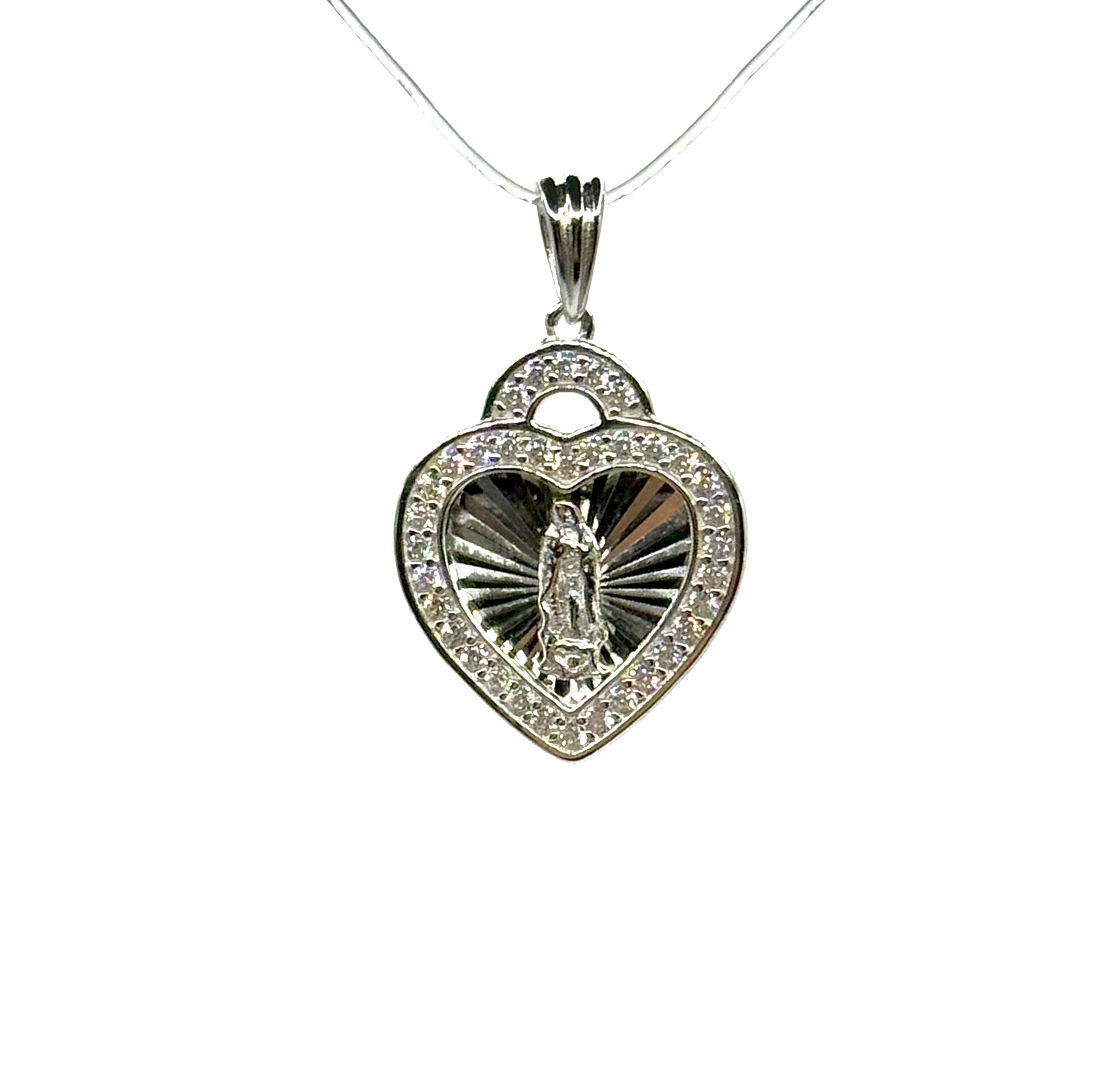 Virgin Mary heart pendant
