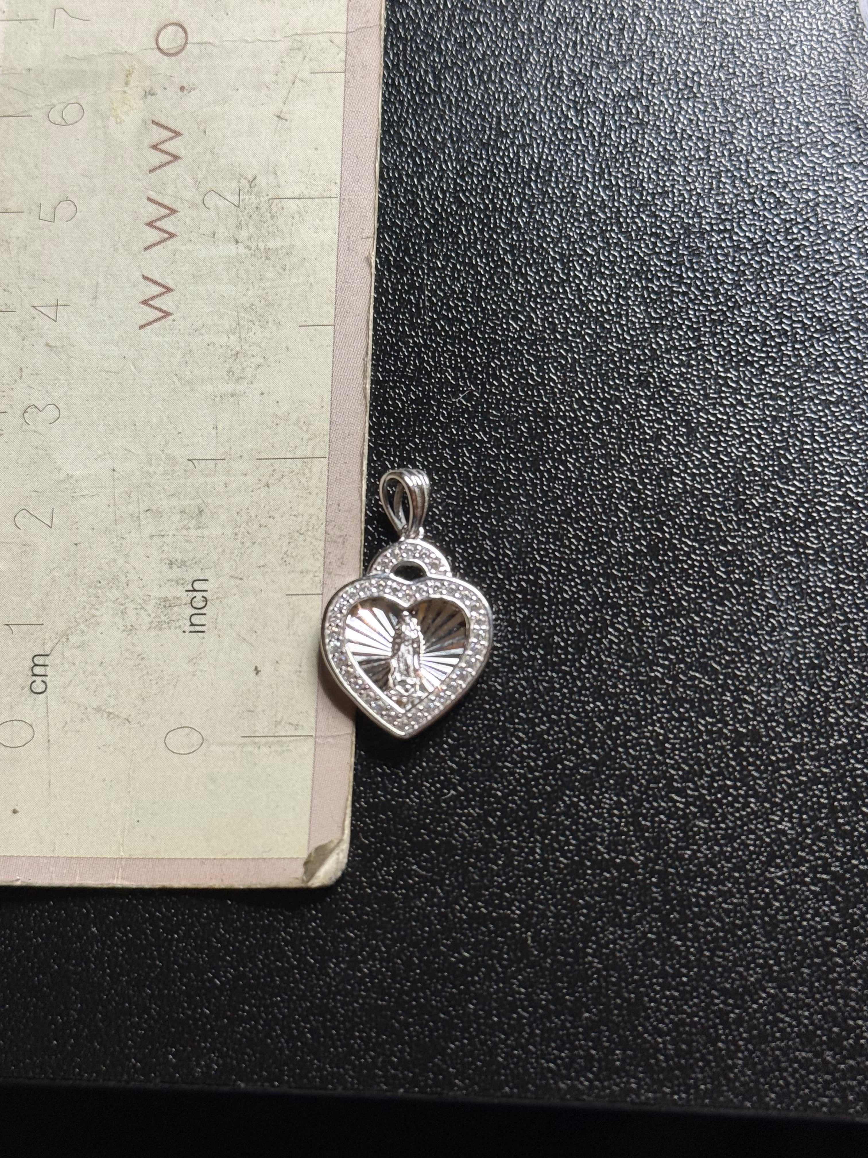 Virgin Mary heart pendant
