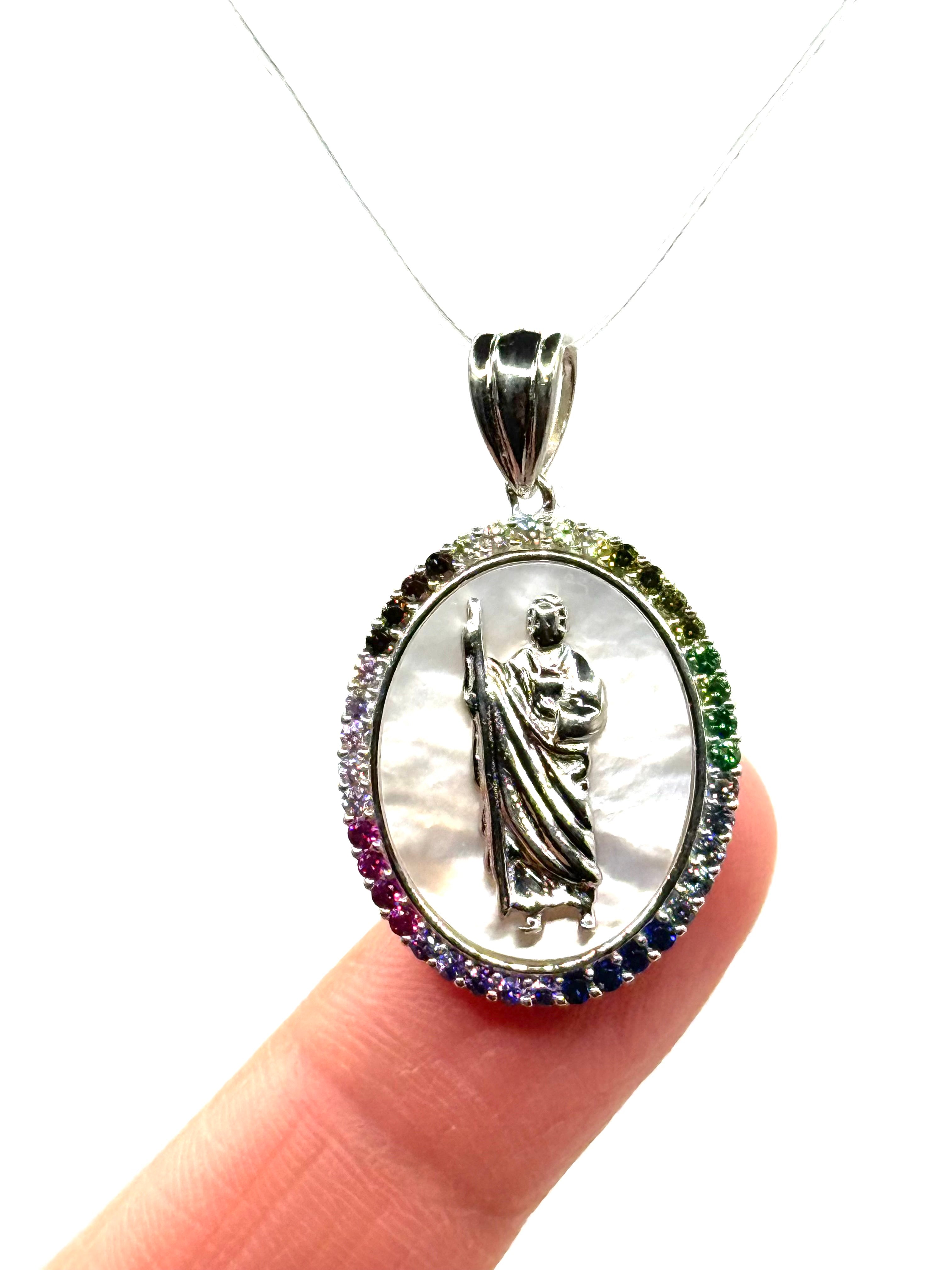 Multi color San Judas pendant