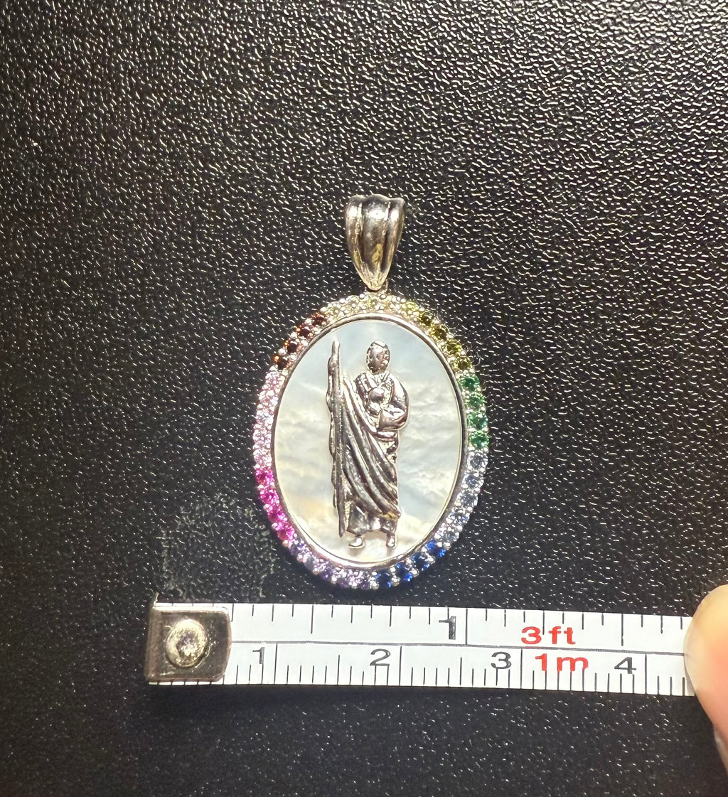 Multi color San Judas pendant