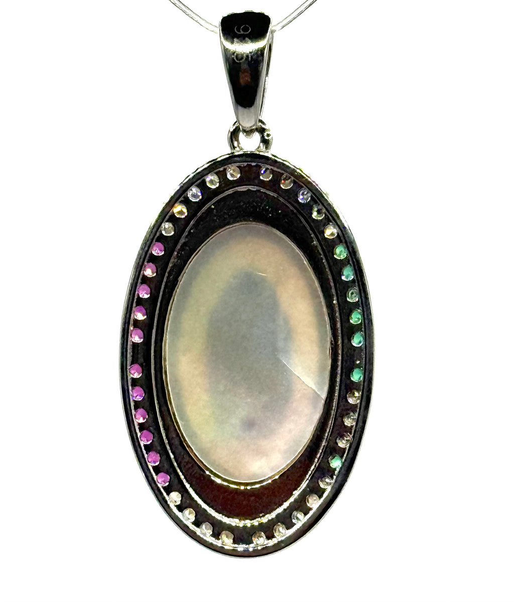 Virgin Mary stones pendant