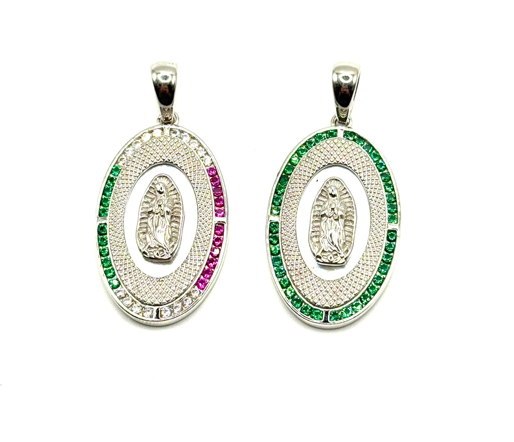 Virgin Mary stones pendant