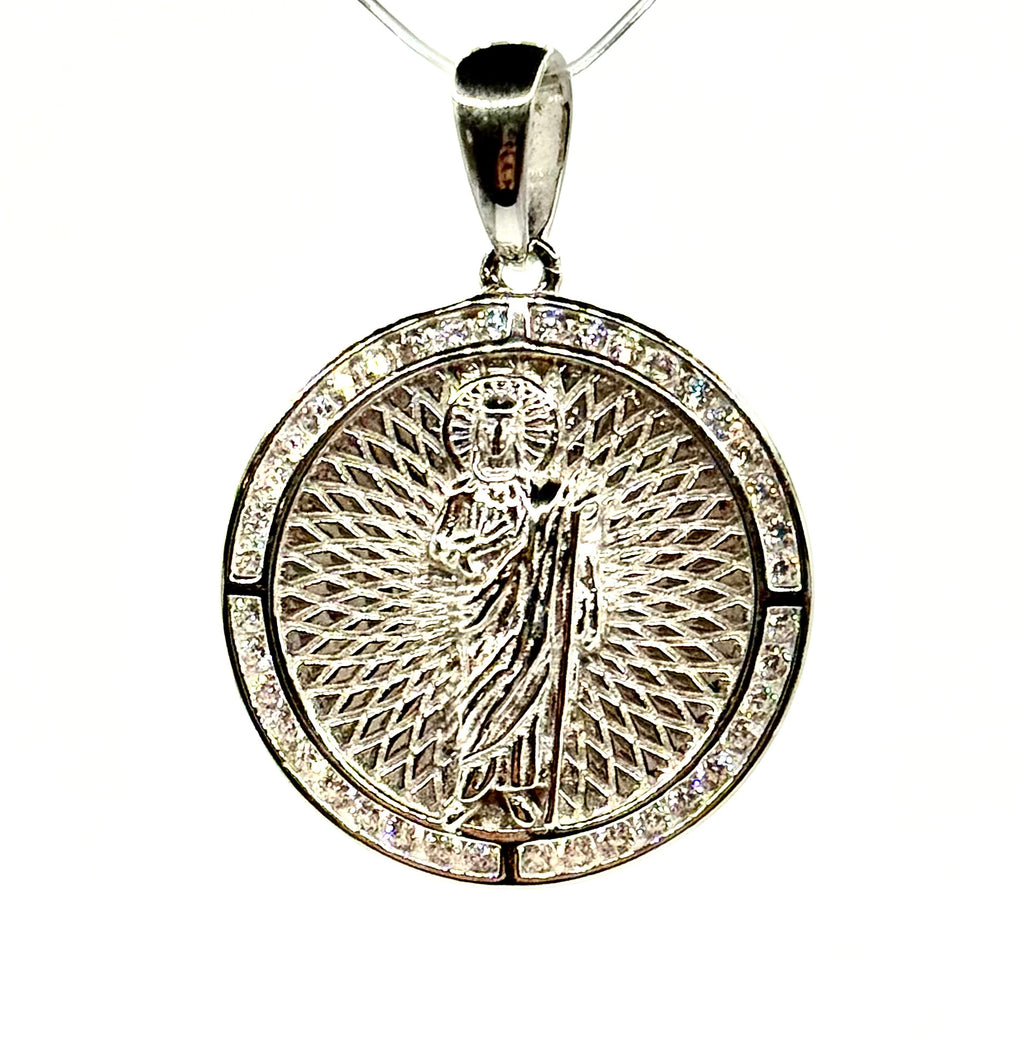 Round san judas pendant