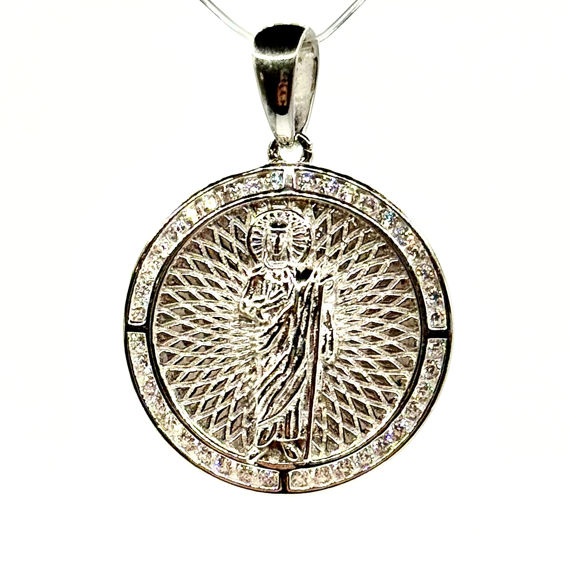 Round san judas pendant