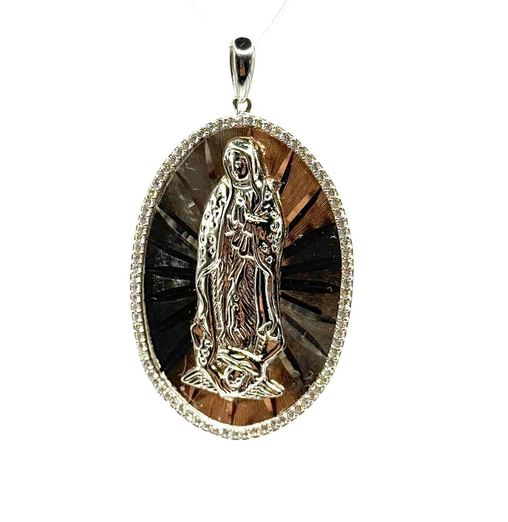 Virgin Mary Oval with diamond cut