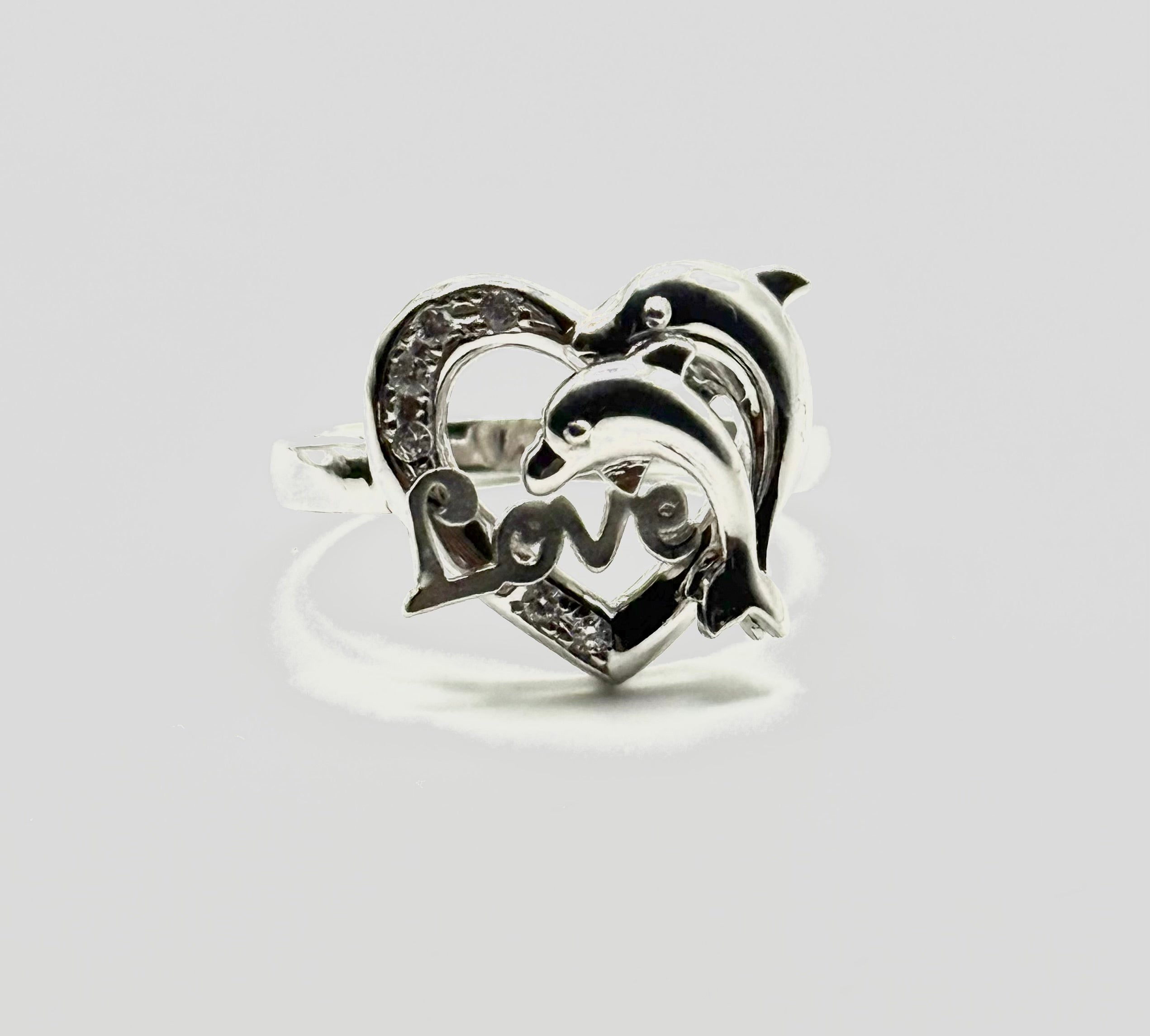 Woman’s heart dolphin Ring