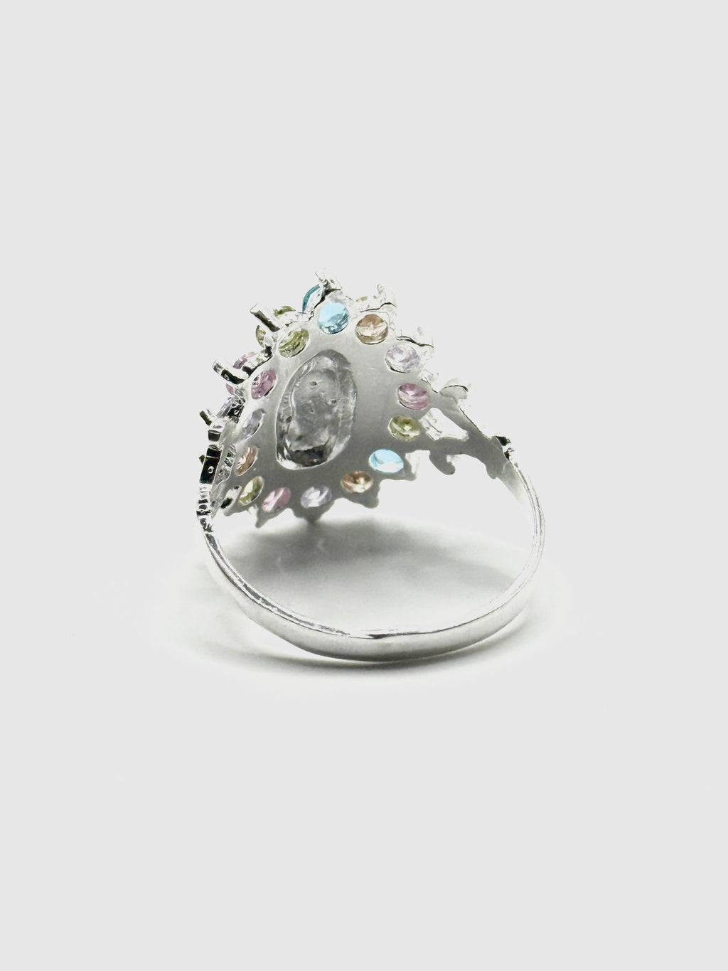 Virgin Mary woman’s ring ( pink and blue stones)
