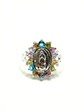 Virgin Mary woman’s ring ( pink and blue stones)