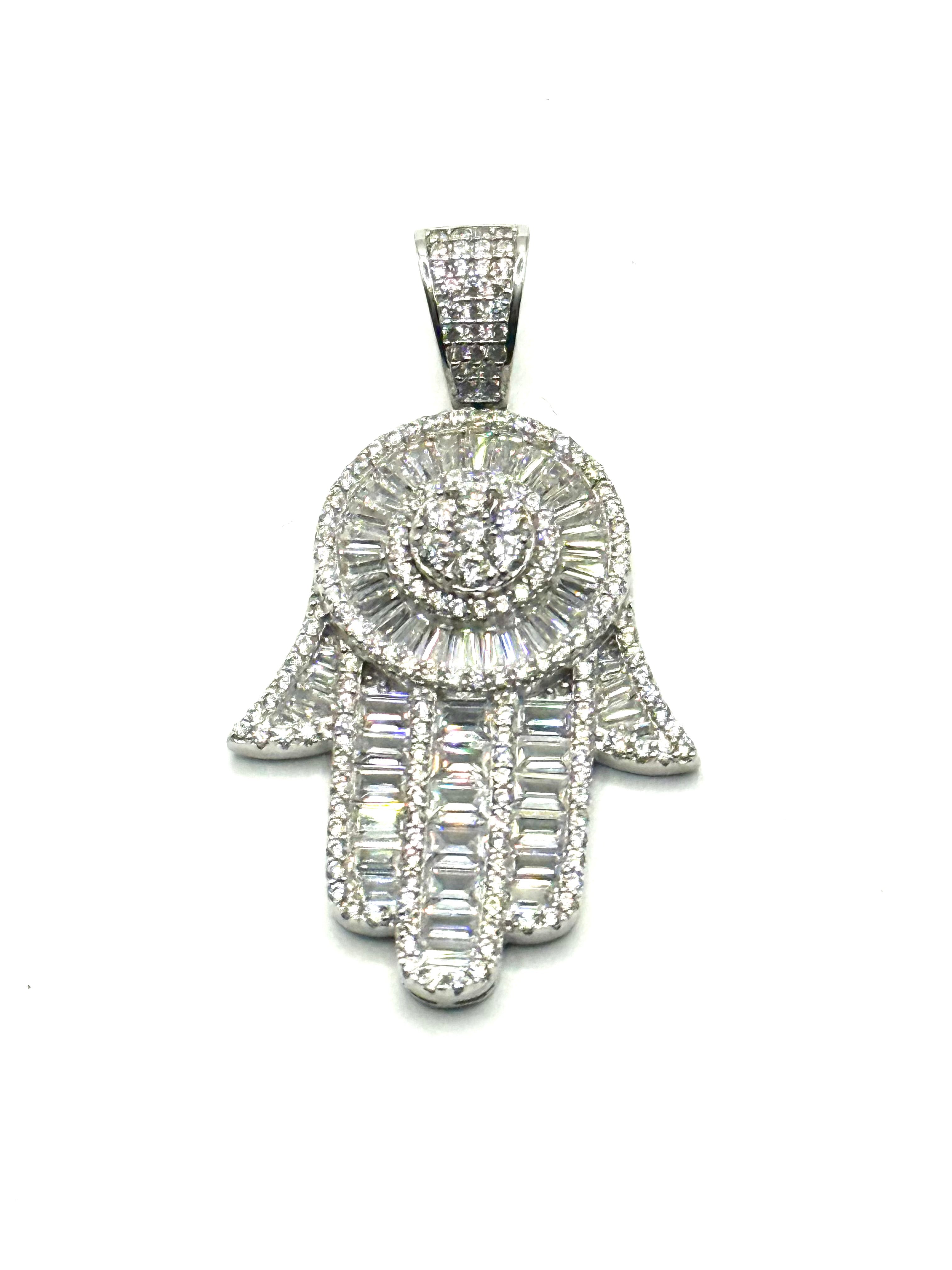 Iced out Hamsa Pendant