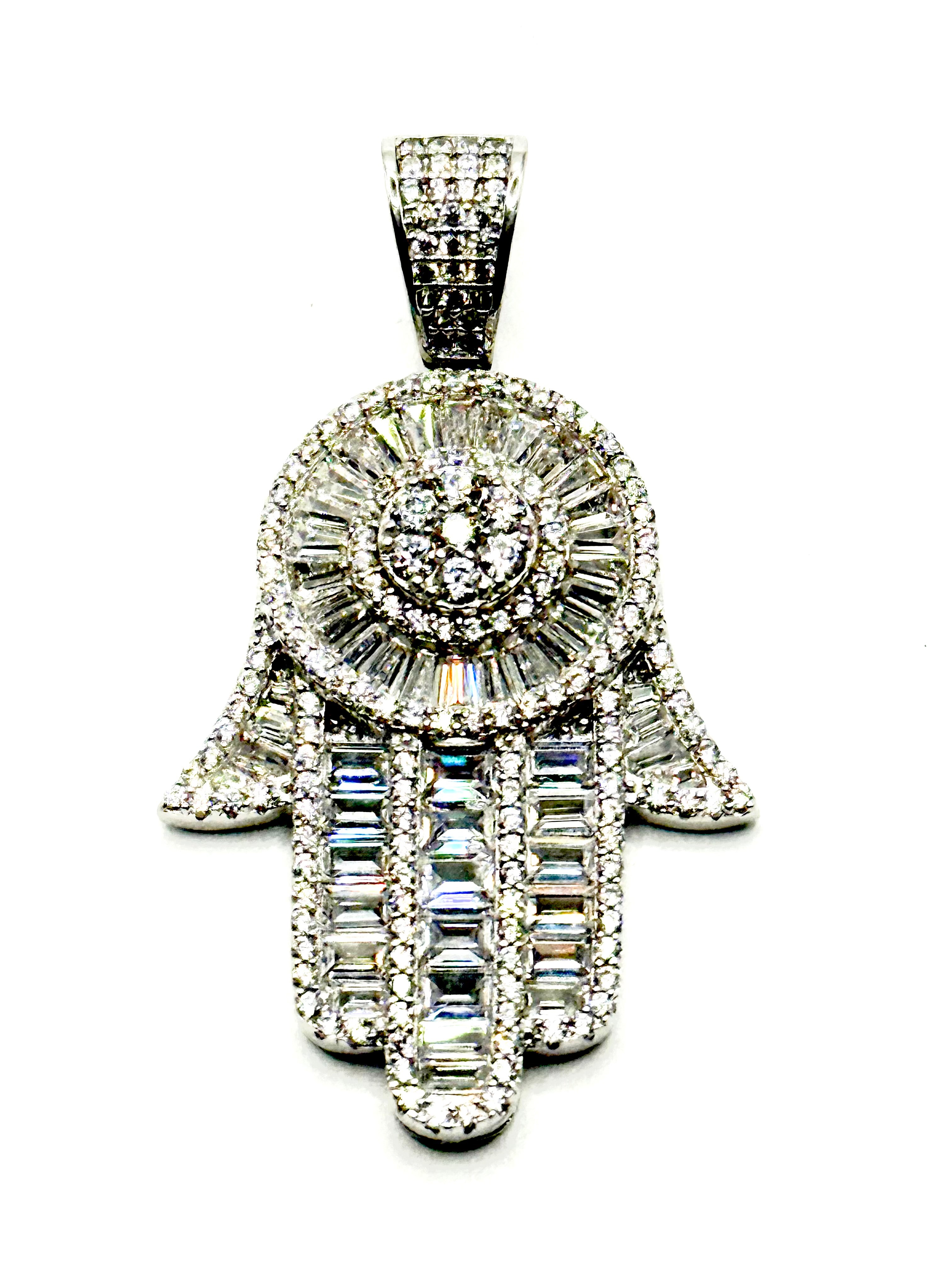 Iced out Hamsa Pendant