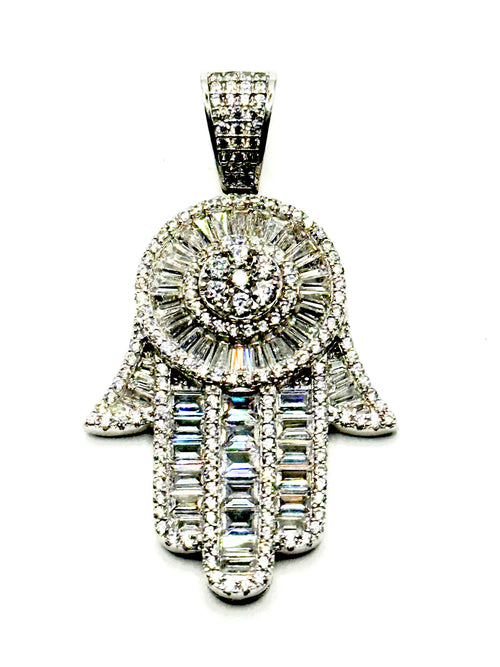 Iced out Hamsa Pendant