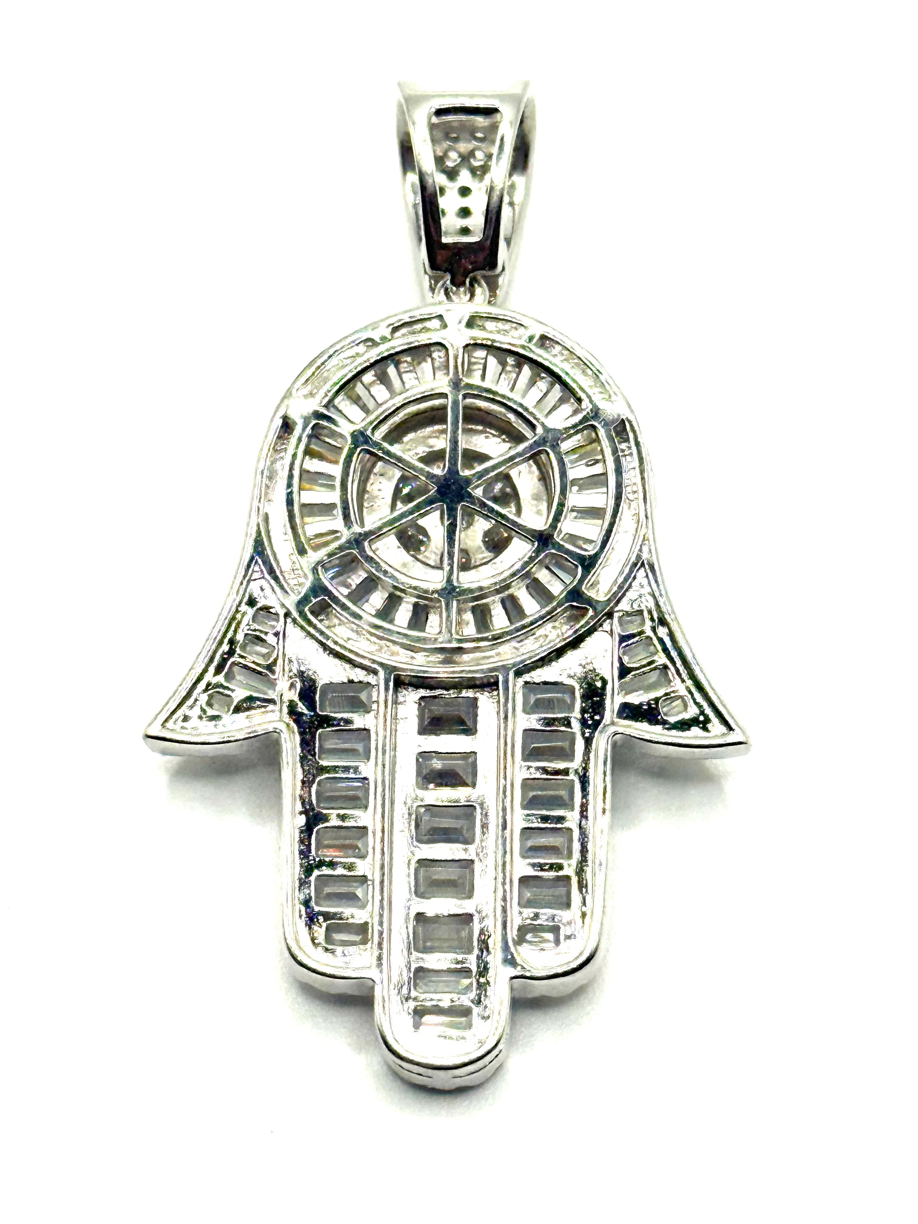 Iced out Hamsa Pendant