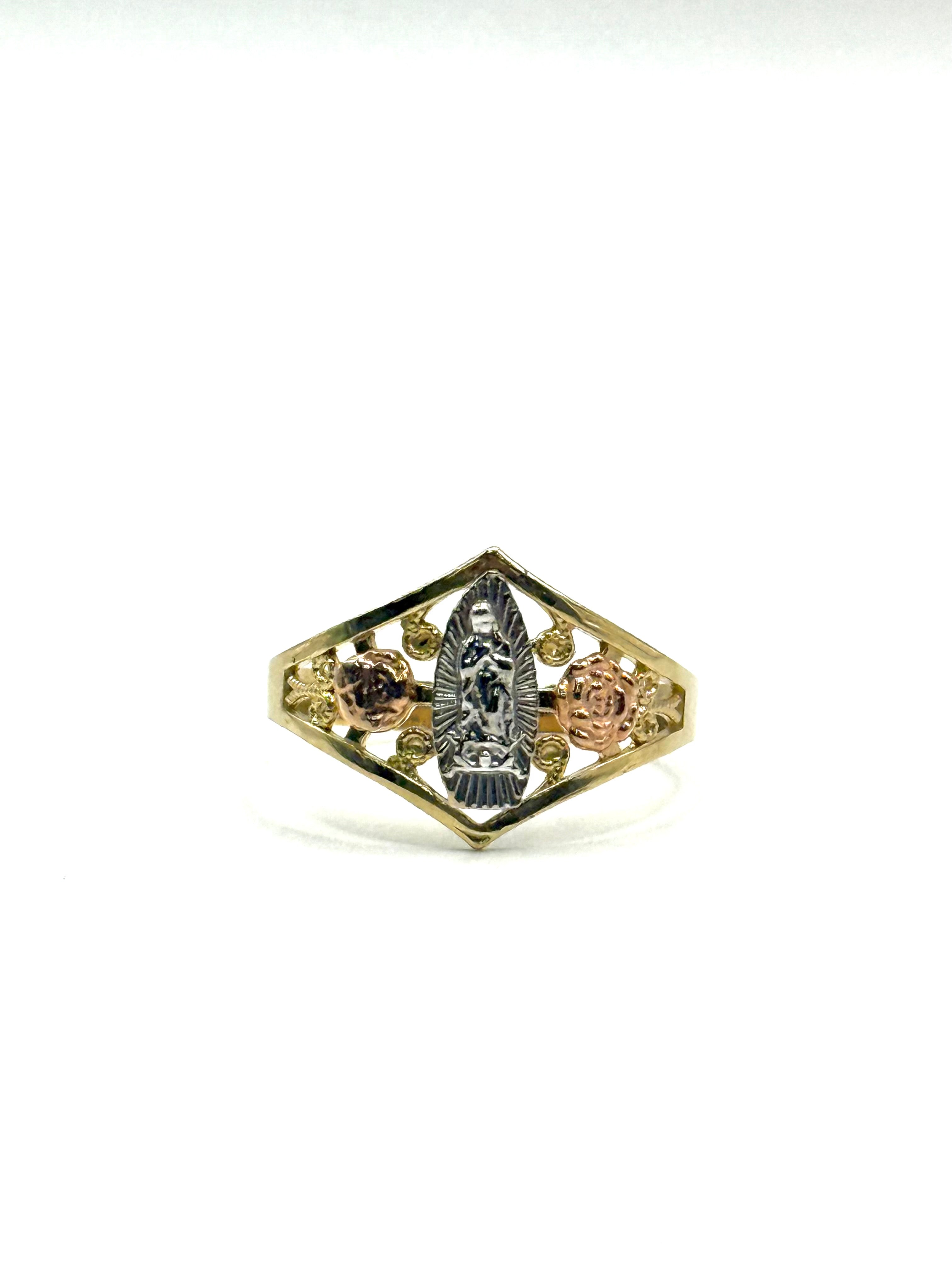 Virgin Mary flower ring