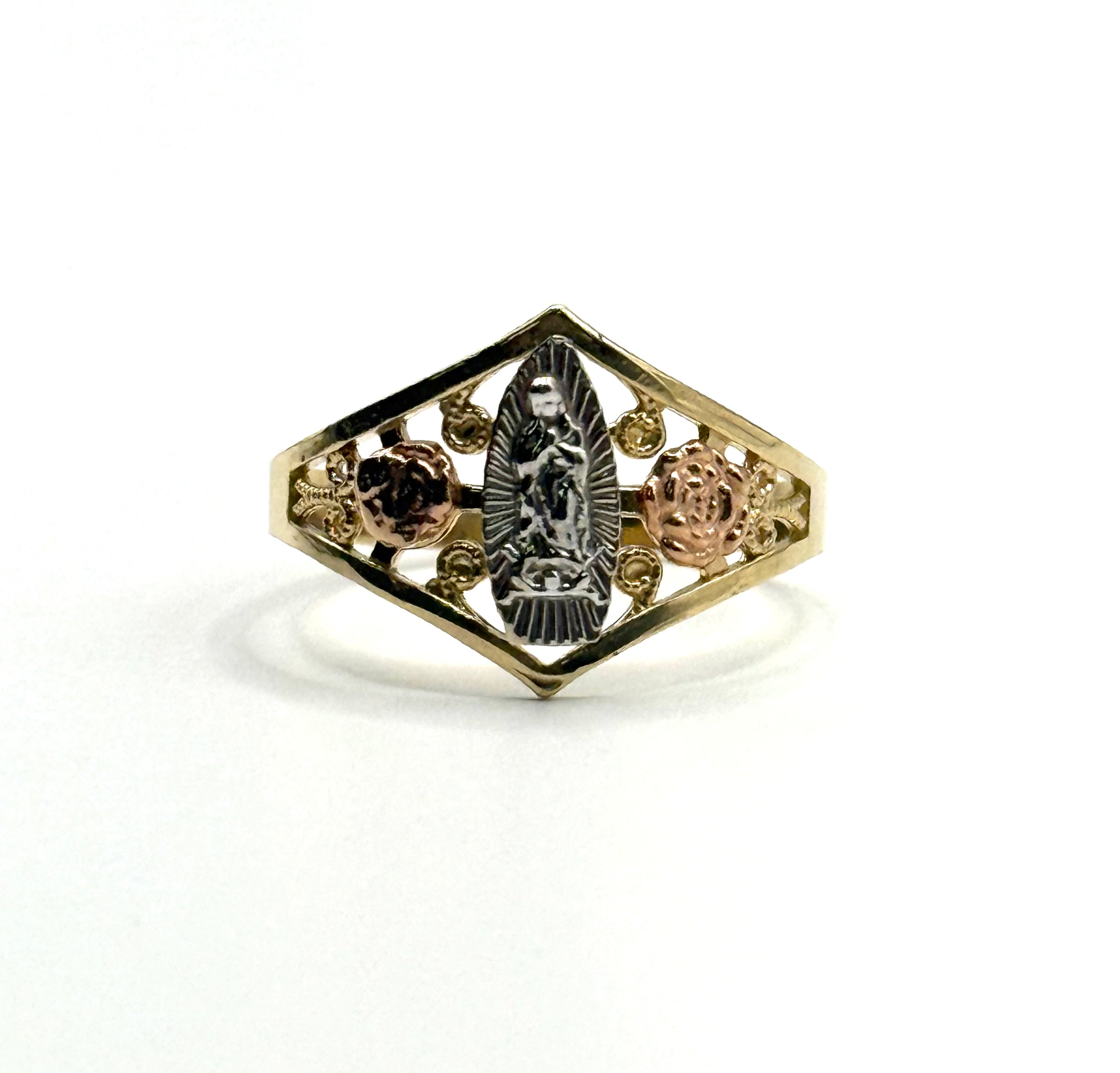Virgin Mary flower ring