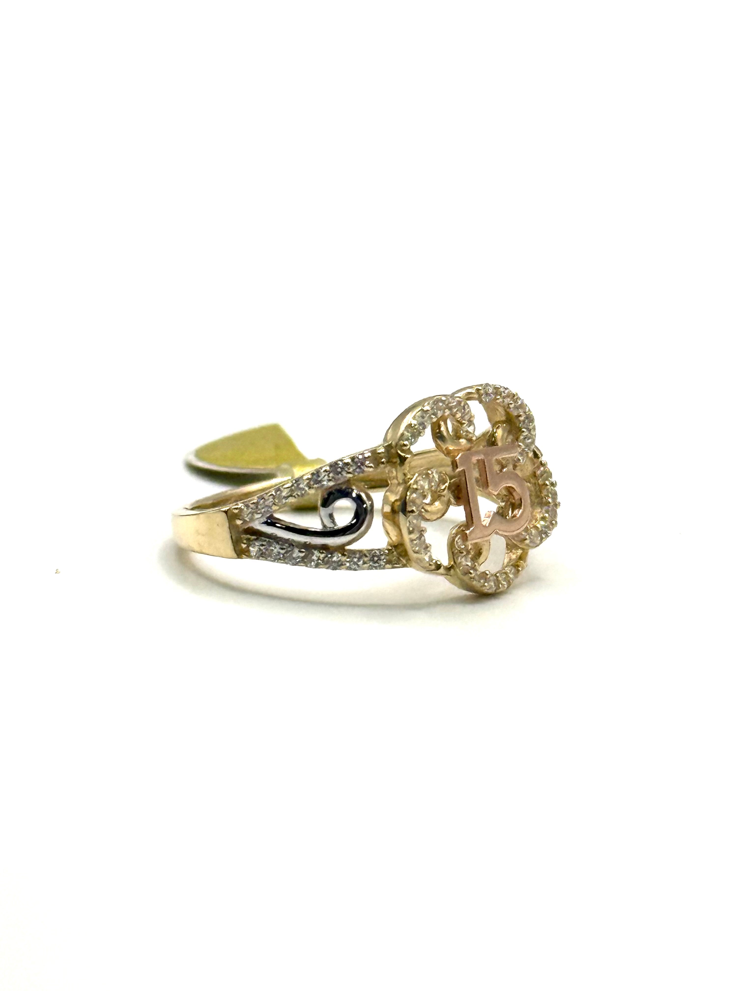 15 años flower ring